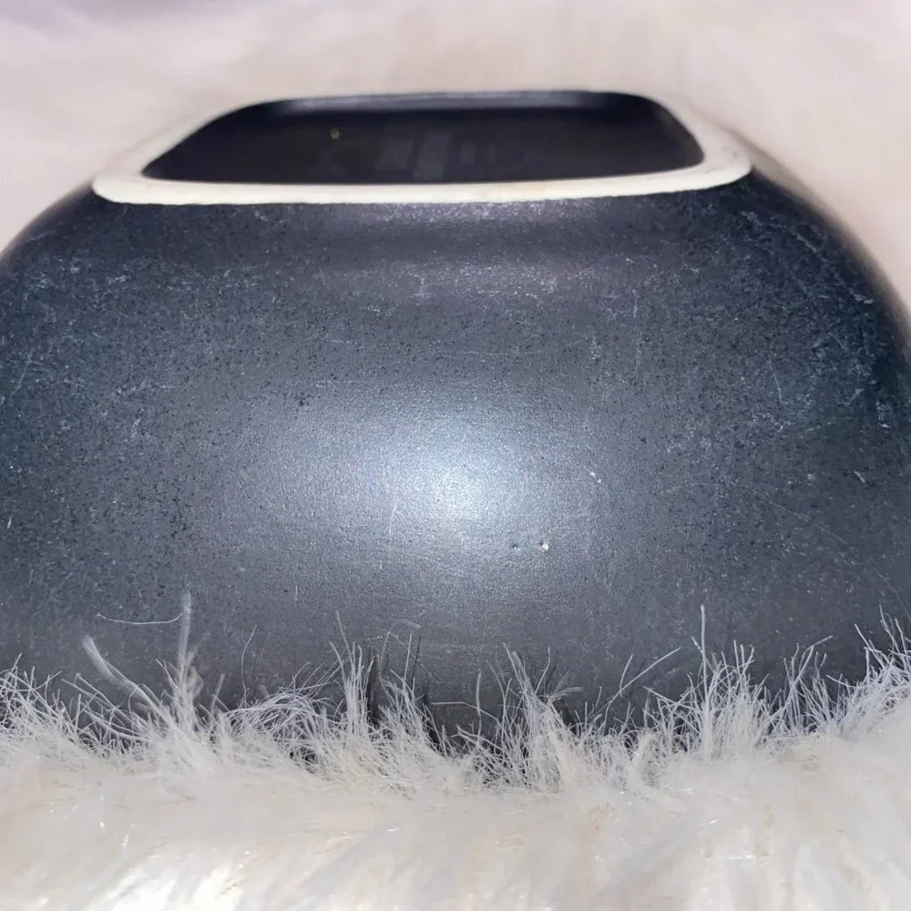 Green and Black Glazed Stoneware Bowl